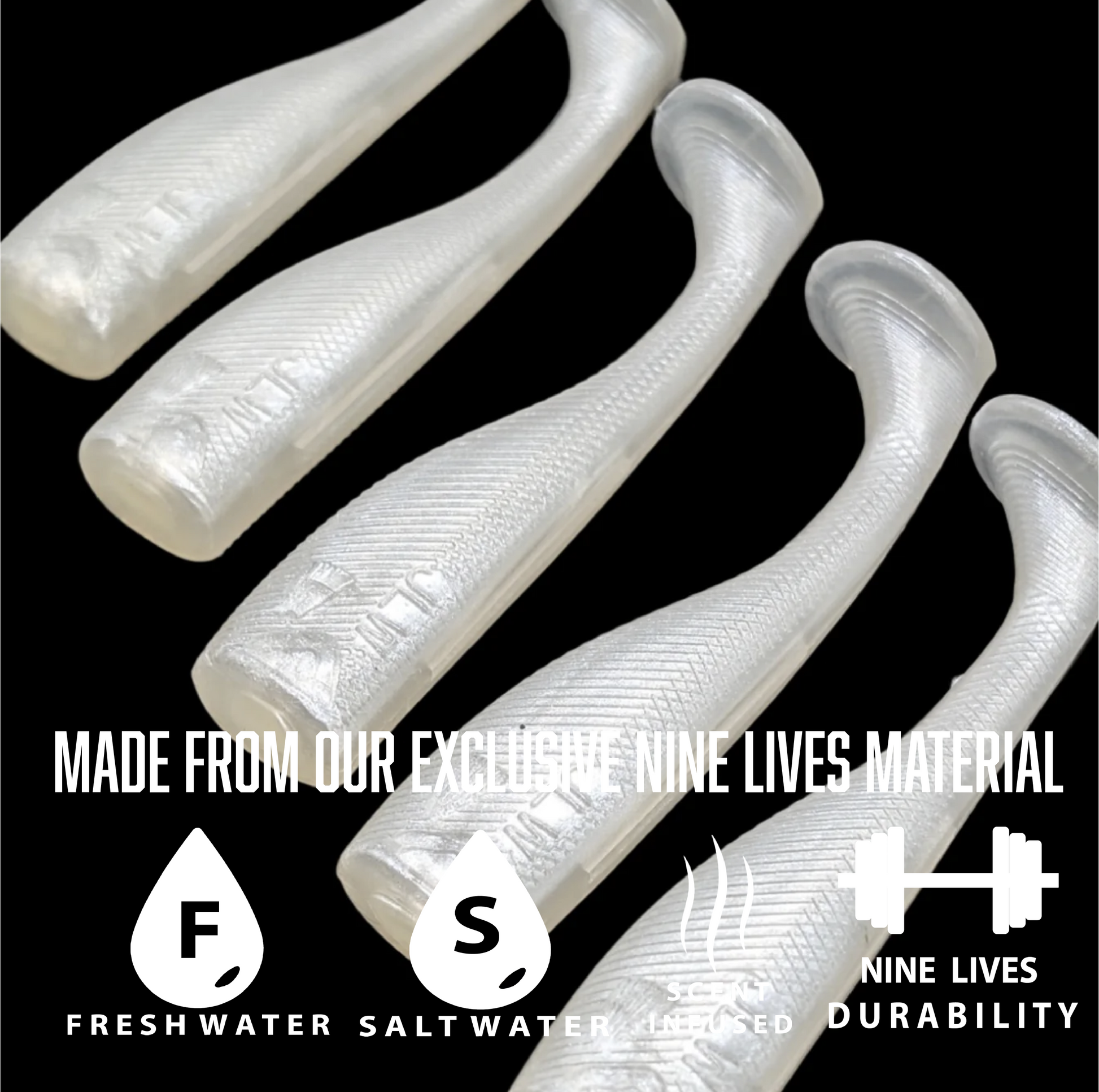 3 inch paddle tail swim bait | Bone Glo 1 – Jonah Lure Works Nine Lives Soft Plastic Swim Bait