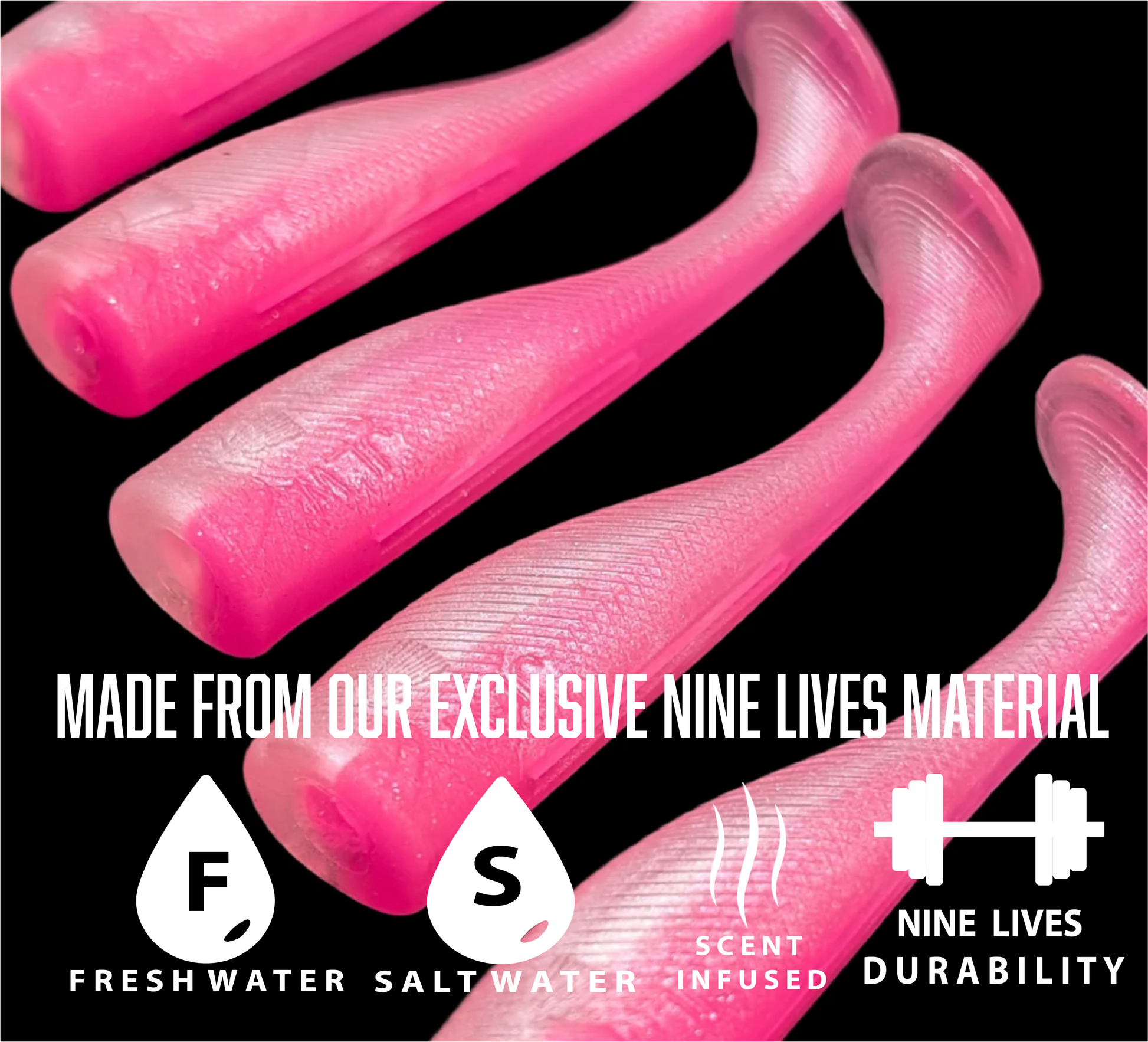 3 inch paddle tail swim bait | Dragonfruit Glo – Jonah Lure Works Nine Lives Soft Plastic Swim Bait