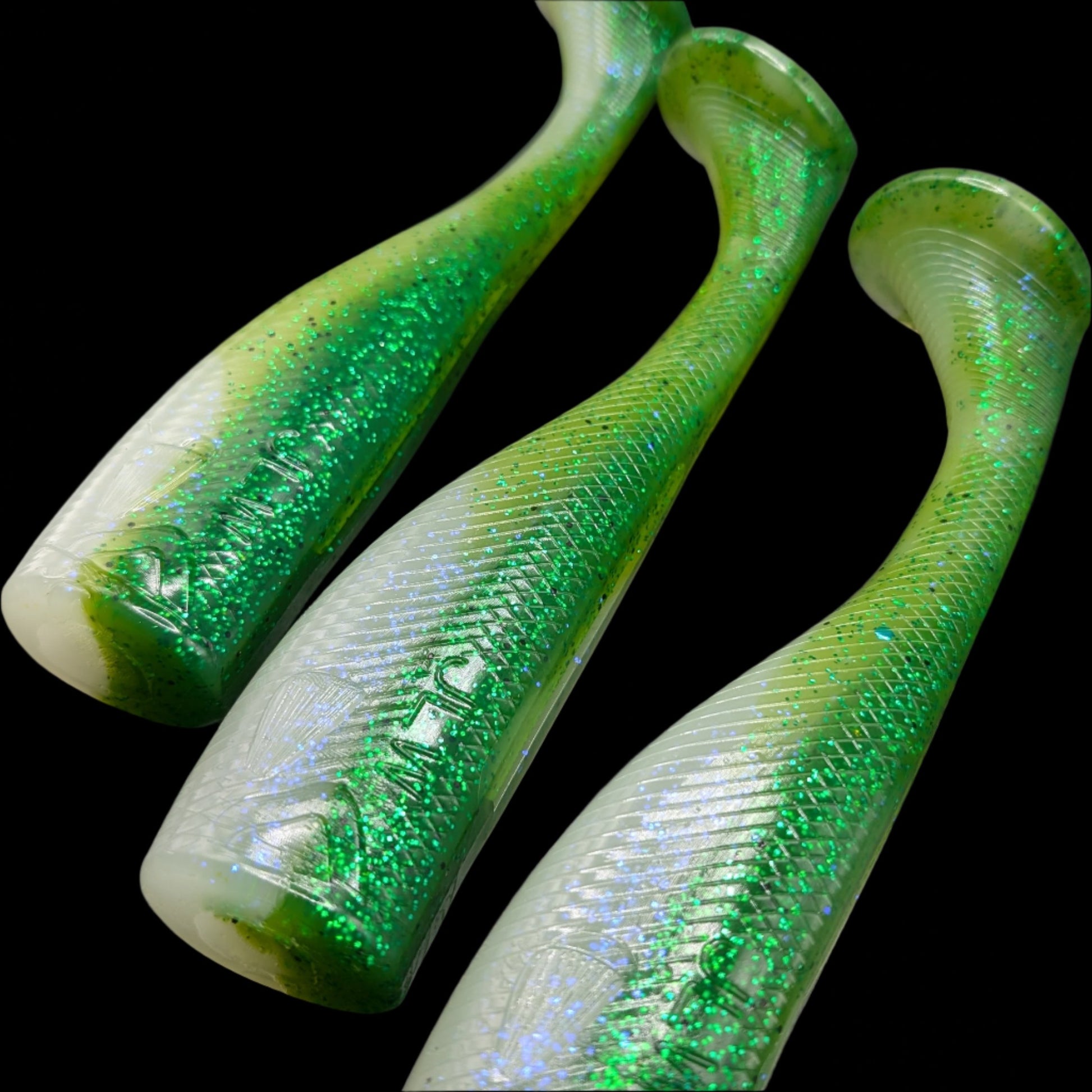 8 inch paddle tail swim bait | Baby Green – Jonah Lure Works Nine Lives Soft Plastic Swim Bait