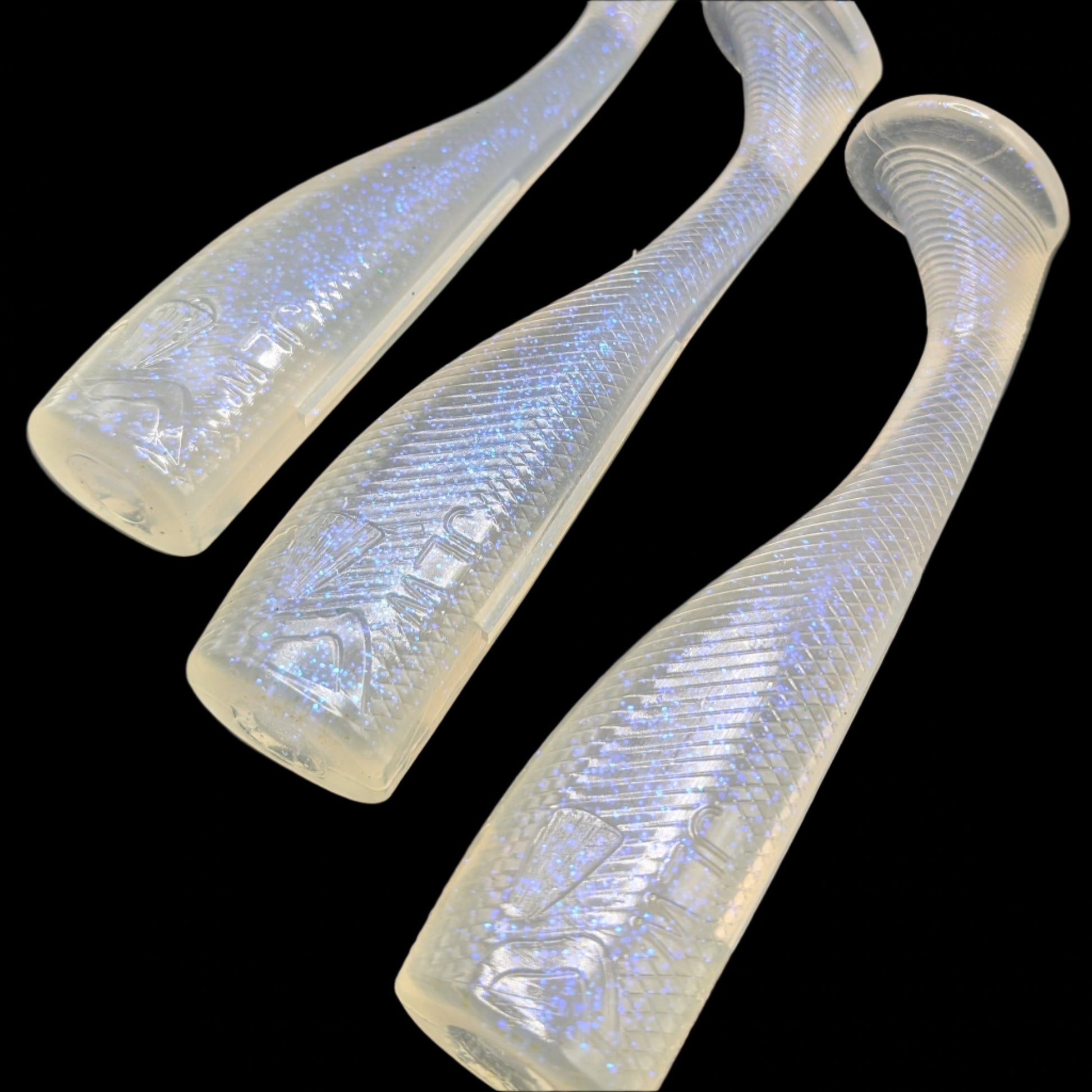 8 inch paddle tail swim bait | Blue Sparkle – Jonah Lure Works Nine Lives Soft Plastic Swim Bait