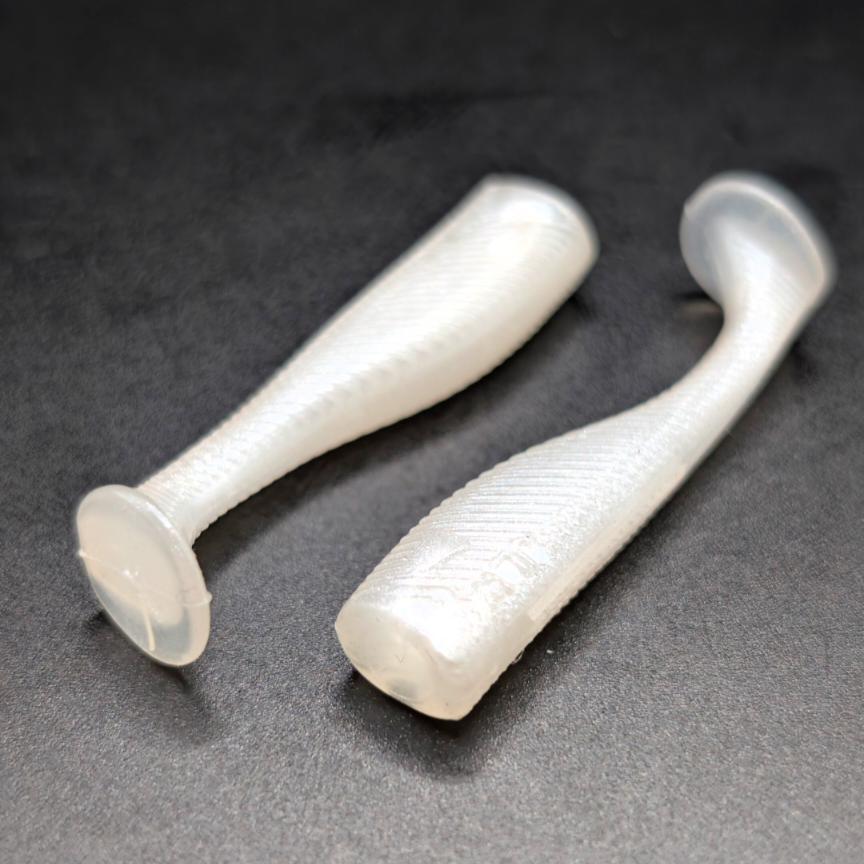 1.5 inch Lil Timmy micro paddle tail swim bait | Bone Glo  – Jonah Lure Works Nine Lives Soft Plastic Swim Bait