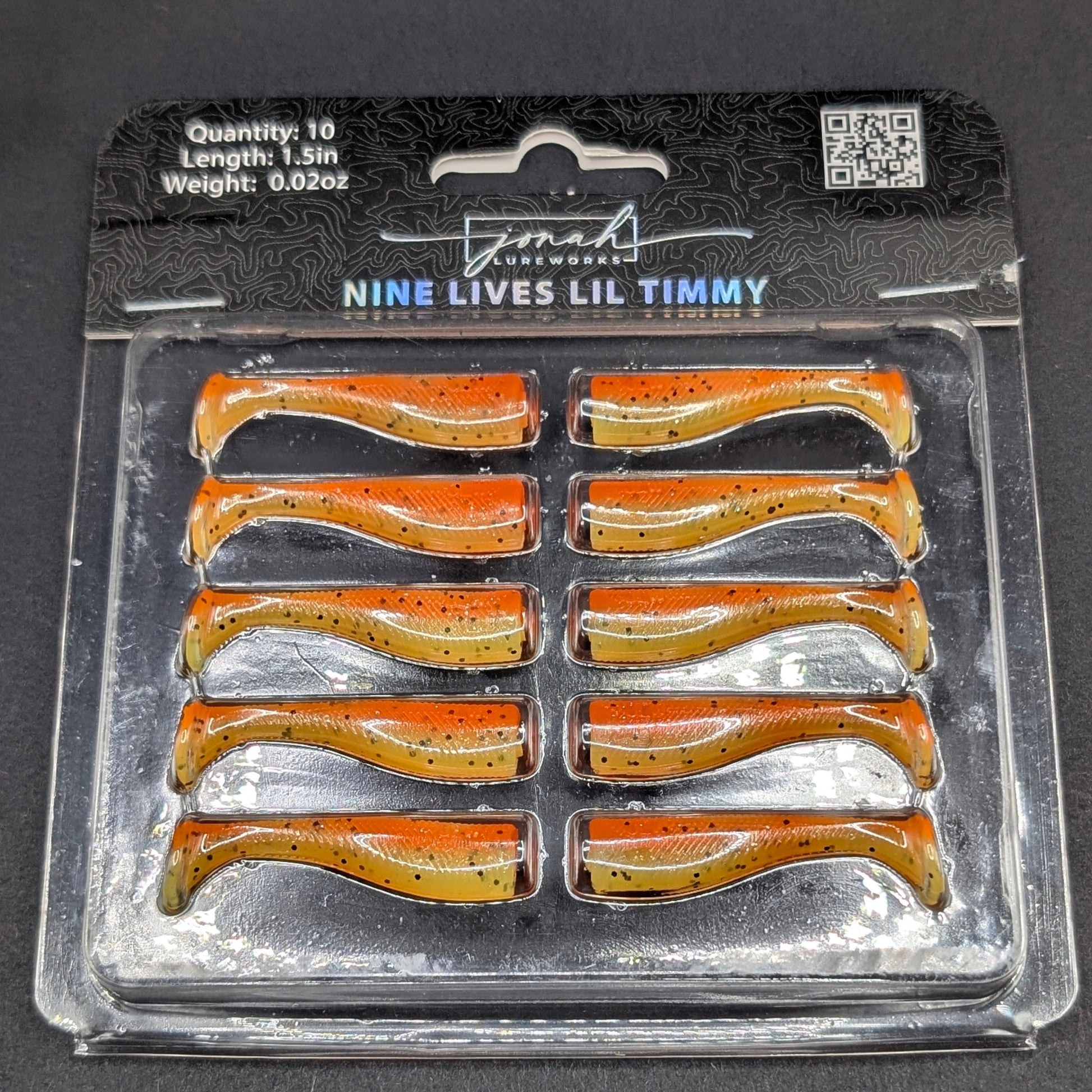 1.5 inch Lil Timmy micro paddle tail swim bait | Citrus package – Jonah Lure Works Nine Lives Soft Plastic Swim Bait