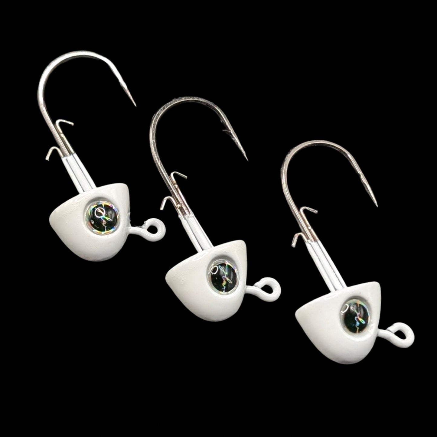 3" Paddle Jig Head - White Glo 10g Jonah Lure Works
