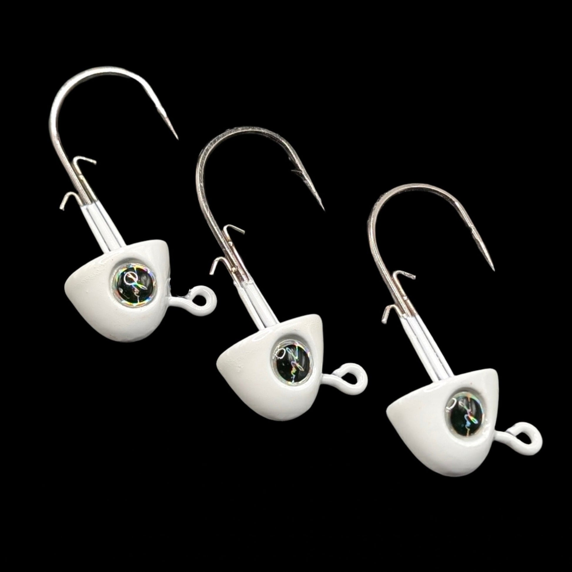 3" Paddle Jig Head - White Glo 10g Jonah Lure Works
