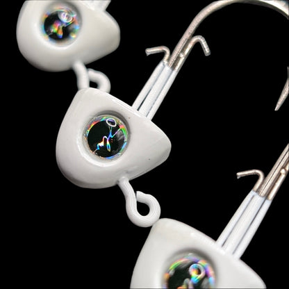 3" Paddle Jig Head | White Glo 10g – Jonah Lure Works Paddle Head