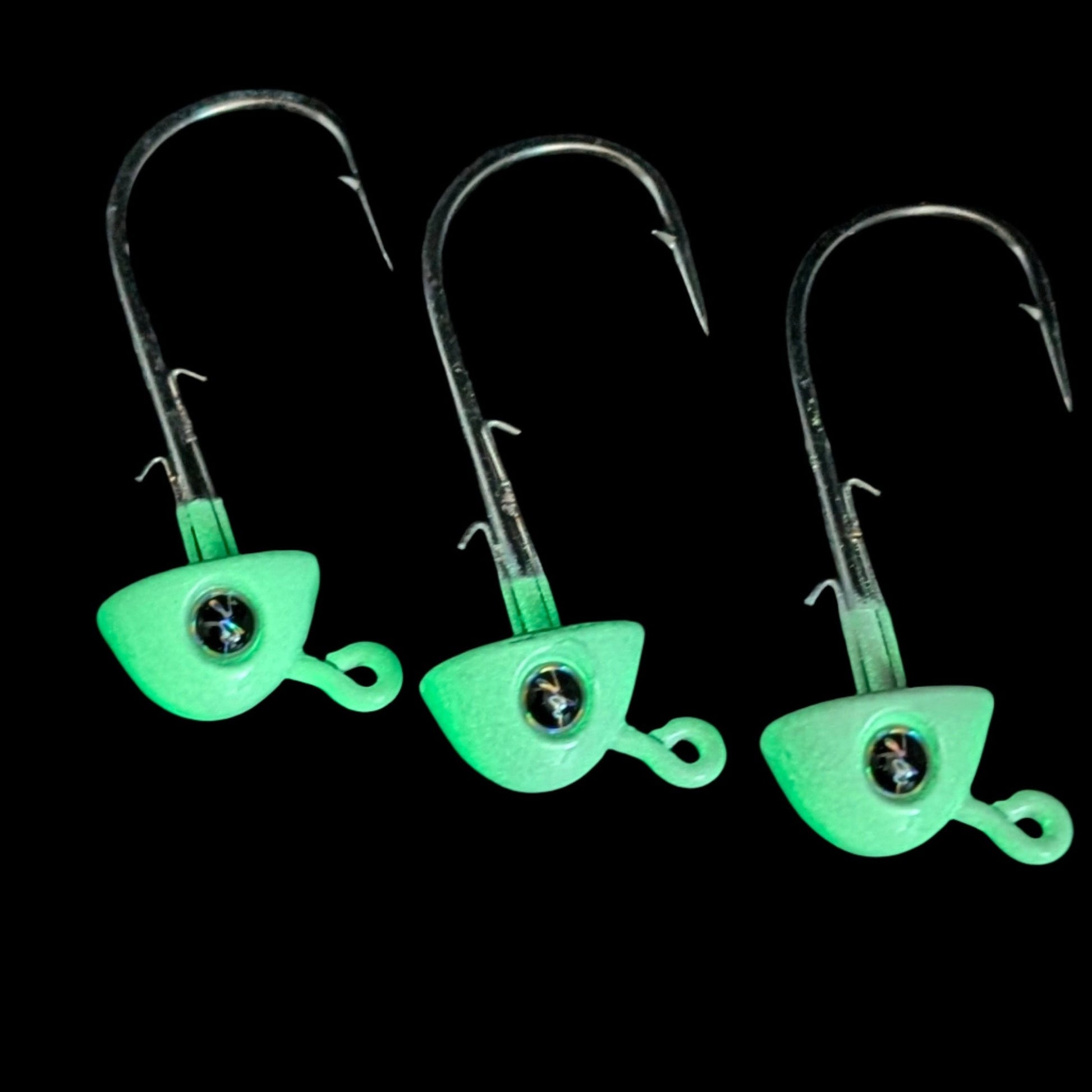 4" Paddle Jig Head | White Glo 15g – Jonah Lure Works Paddle Head