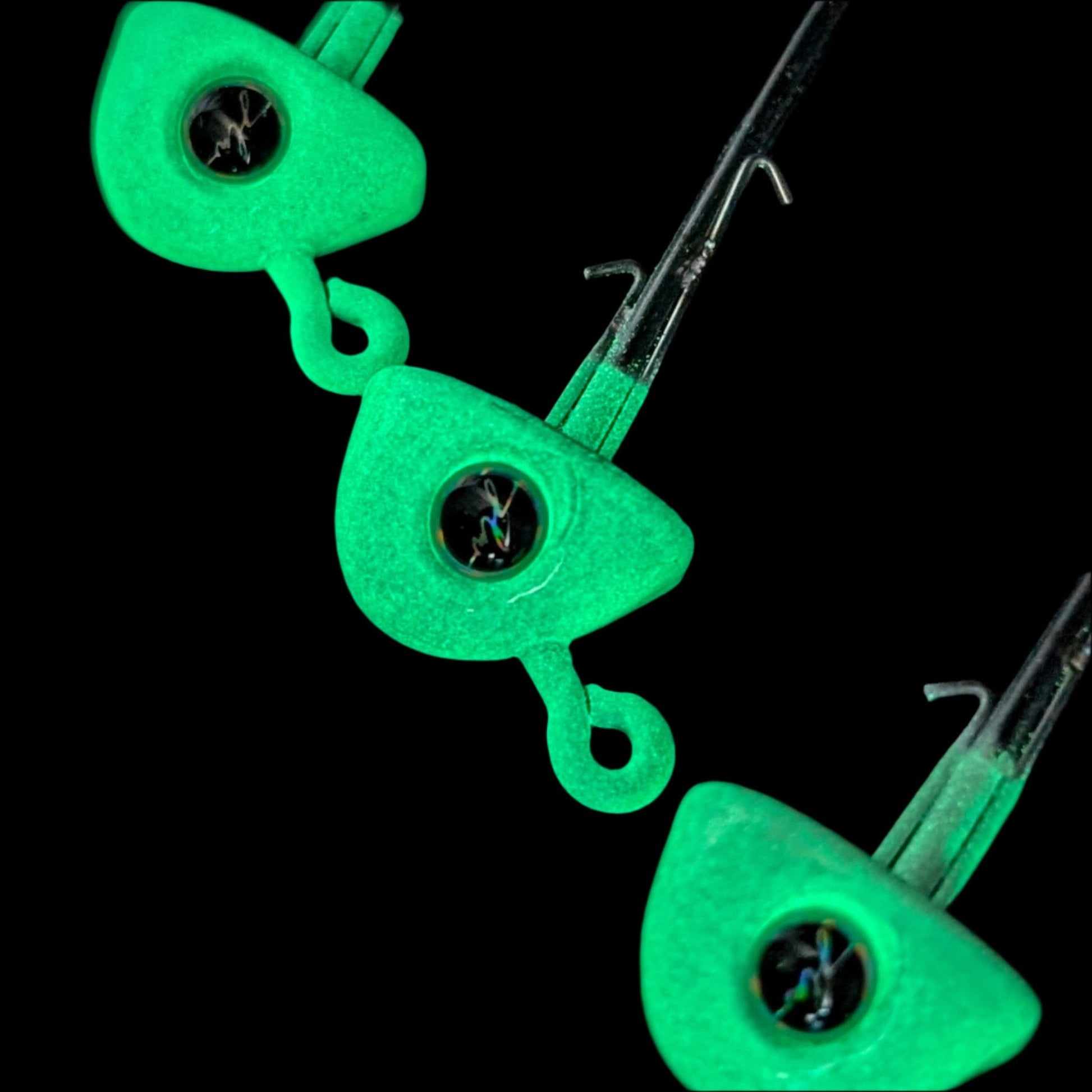 4" Paddle Jig Head | White Glo 15g – Jonah Lure Works Paddle Head