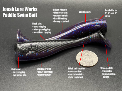 4 inch paddle tail swim bait Side View Explainer Slide