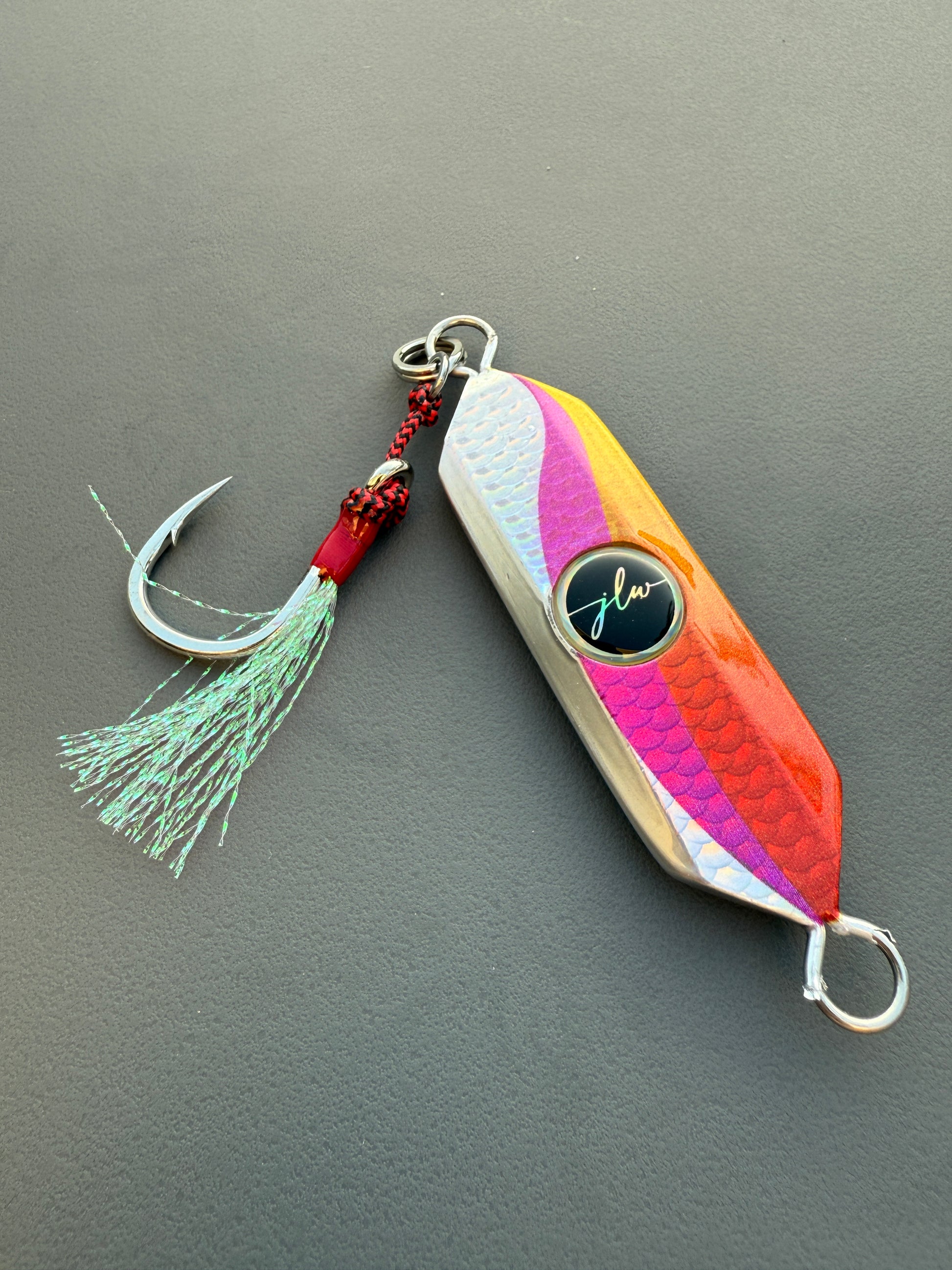 76g Hard Jig | Peach Wave – Jonah Lure Works Nine Lives Hard Prism Jig