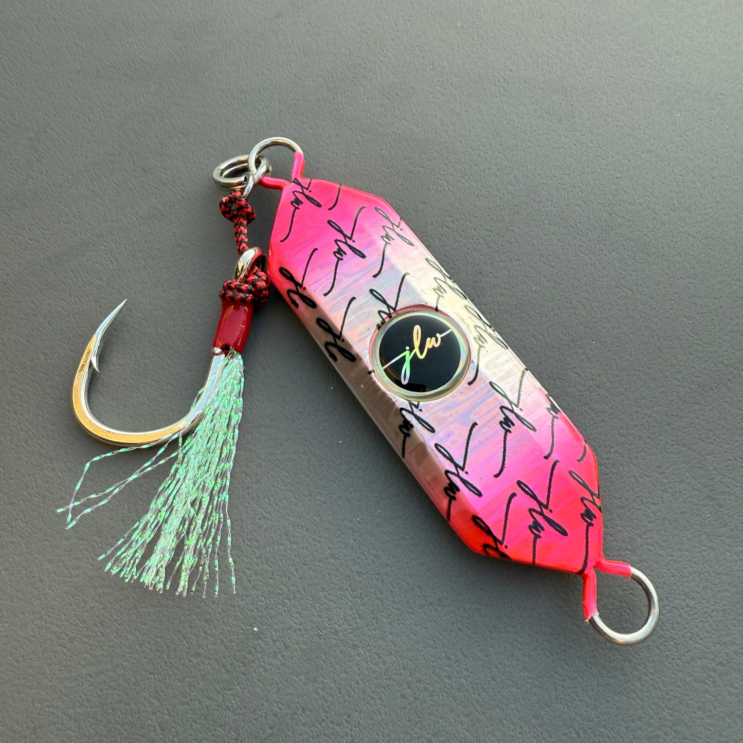 76g Hard Jig | Red head – Jonah Lure Works Nine Lives Hard Prism Jig