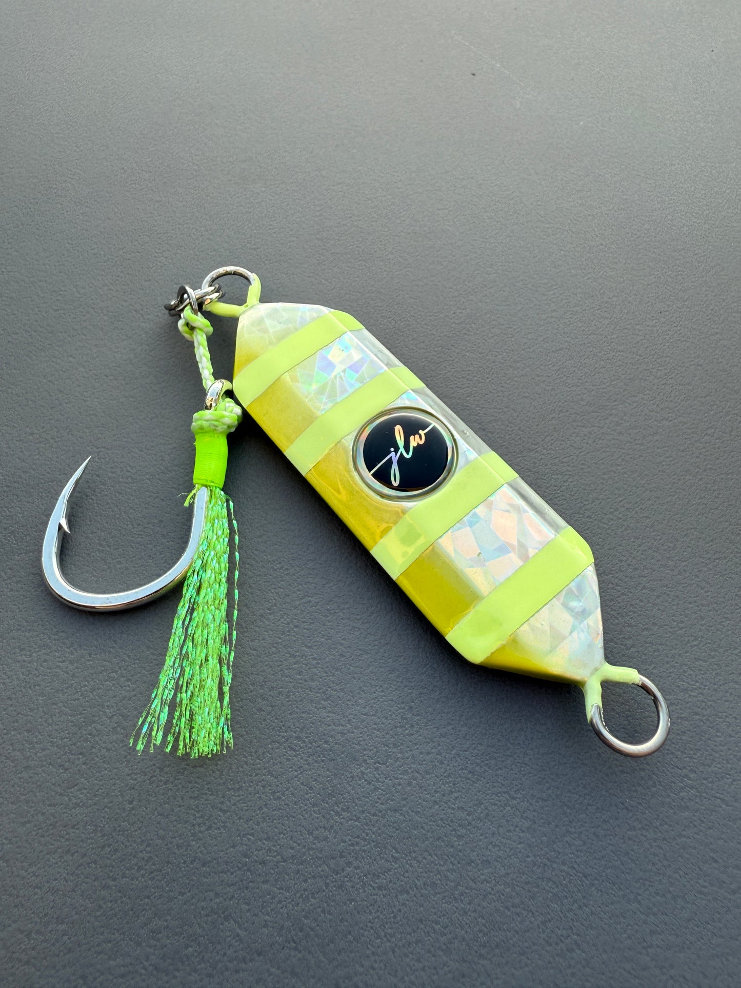 76g Hard Jig | Silver Glo – Jonah Lure Works Nine Lives Hard Prism Jig