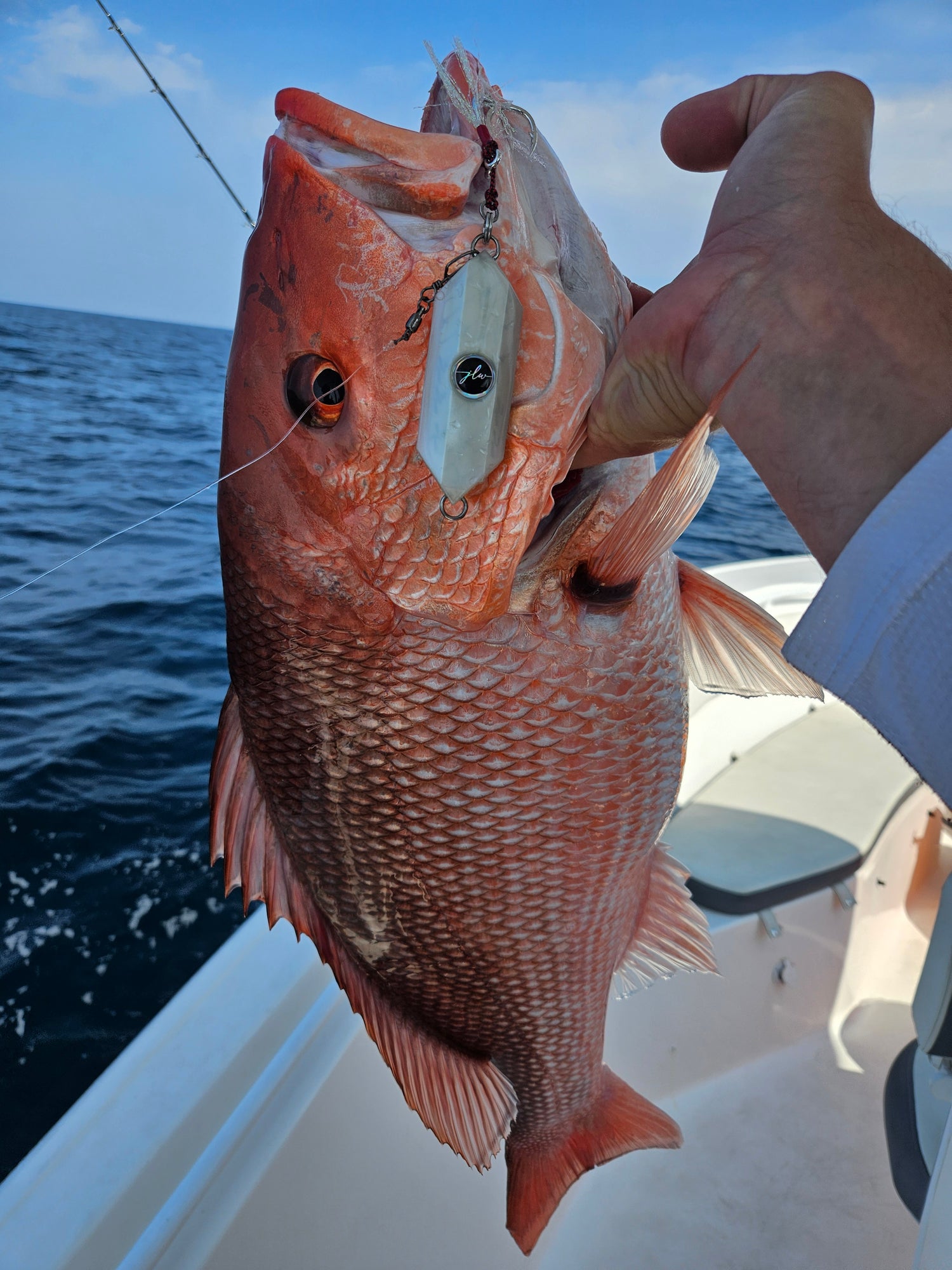 84g Soft Jig | bone glo red snapper catch– Jonah Lure Works Nine Lives Soft Prism Jig