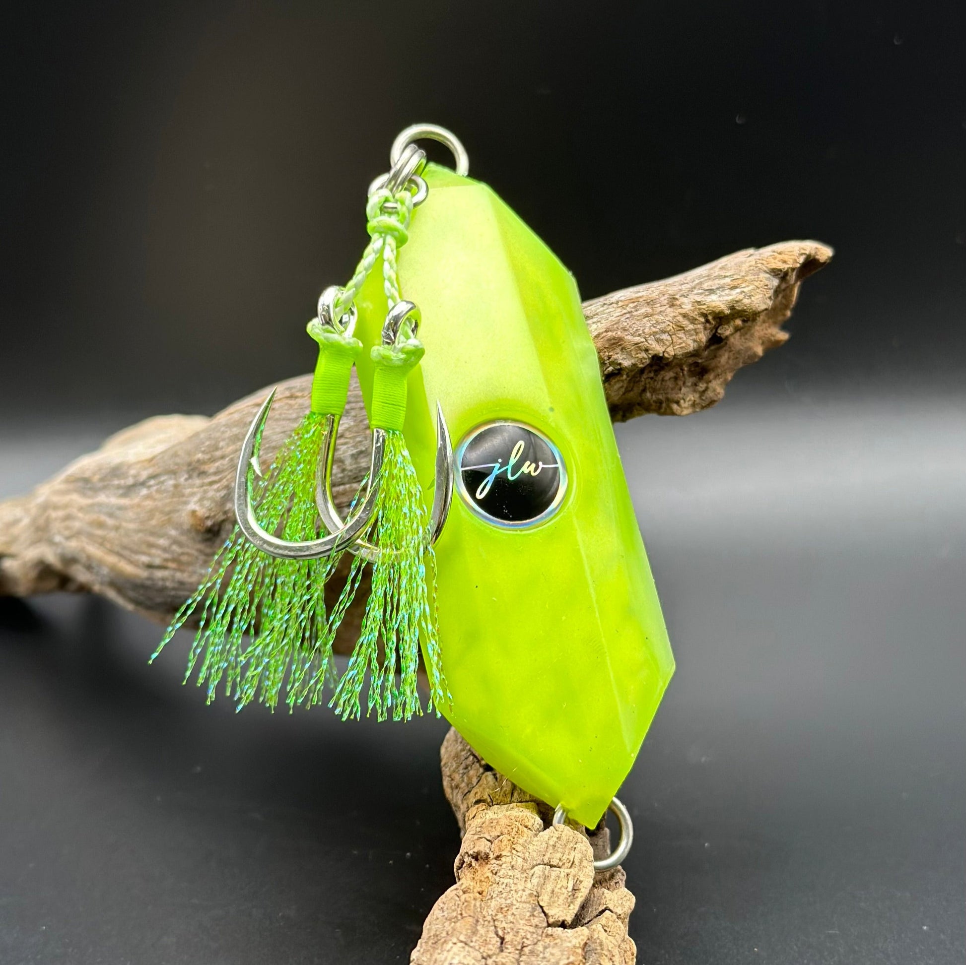 84g Soft Jig | Key Lime Glo – Jonah Lure Works Nine Lives Soft Prism Jig