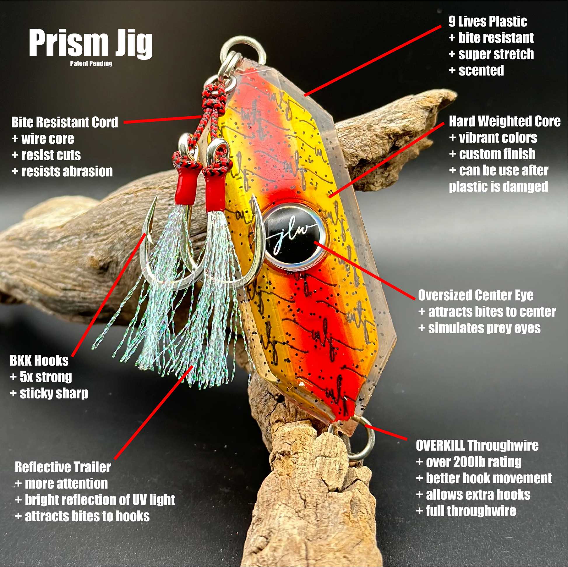 84g Soft Jig | Mango – Jonah Lure Works Nine Lives Soft Prism Jig