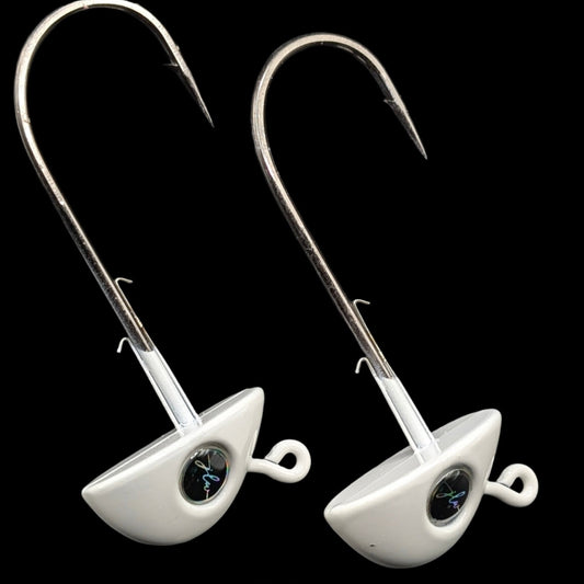 8" Paddle Jig Head | White Glo 85g – Jonah Lure Works Paddle Head