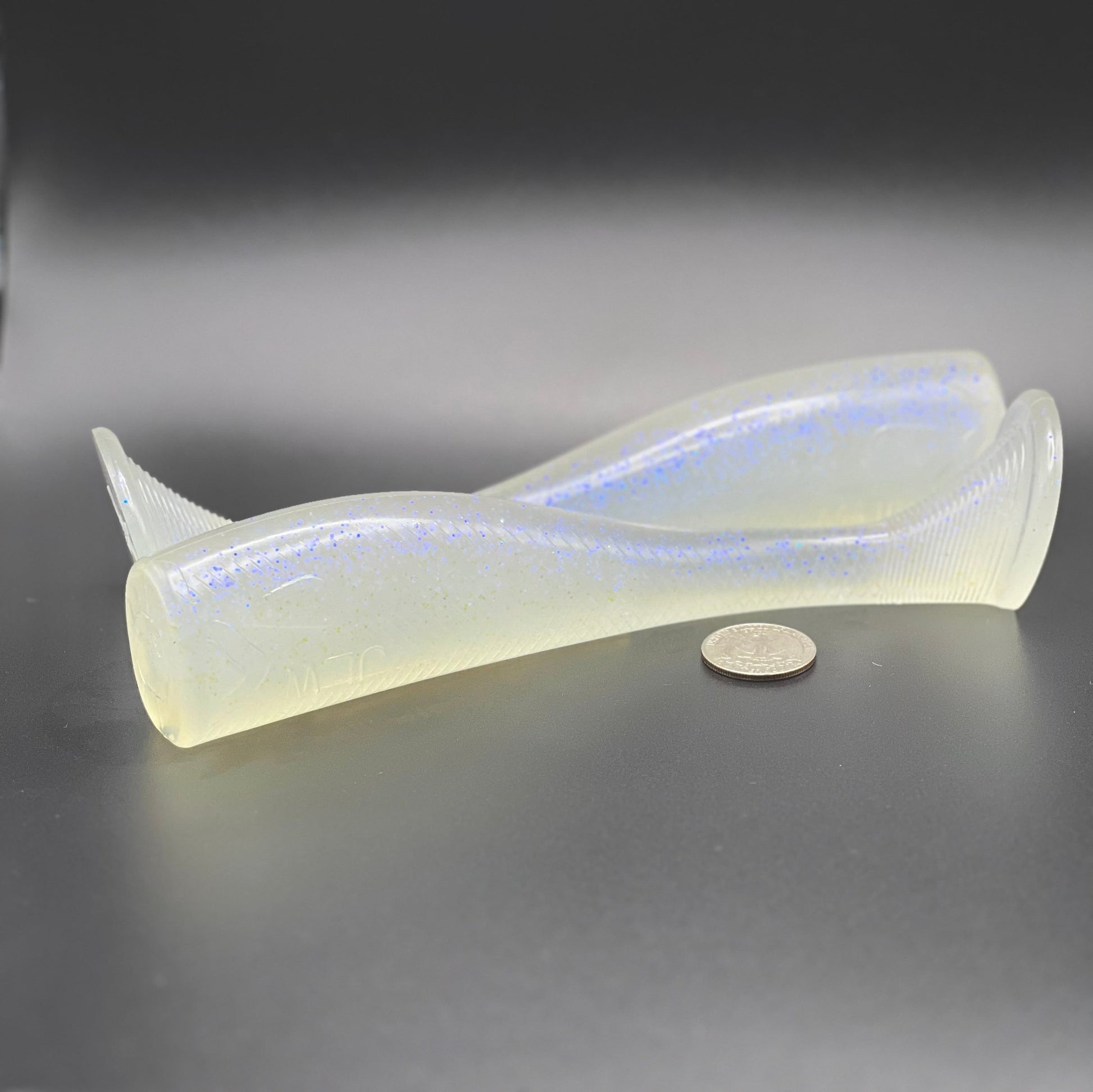 8 inch paddle tail swim bait | Blue Sparkle scale  – Jonah Lure Works Nine Lives Soft Plastic Swim Bait